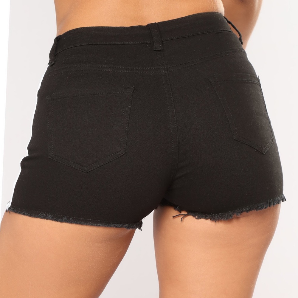 Fashion Nova Black/White Striped Shorts - Picture 5 of 6